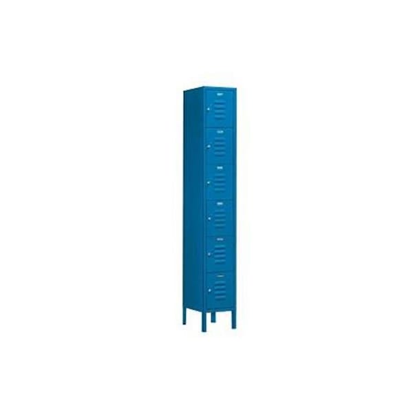 Salsbury Industries 66162BL-A 12 in. W x 78 in. H x 12 in. D Standard Metal Locker-Six Tier Box Style Bridge-1 Wide-Blue-Assembled 66162BL-A - main
